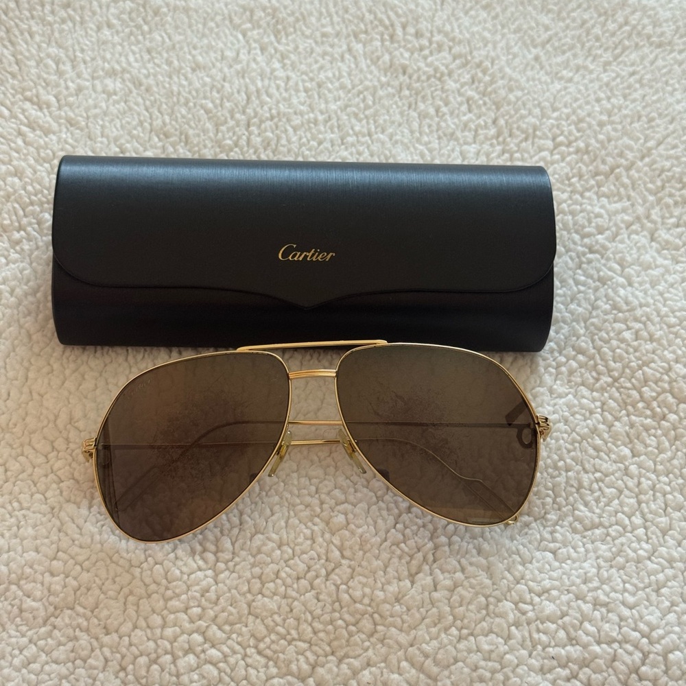 Cartier Gold Frame Aviator Sunglasses